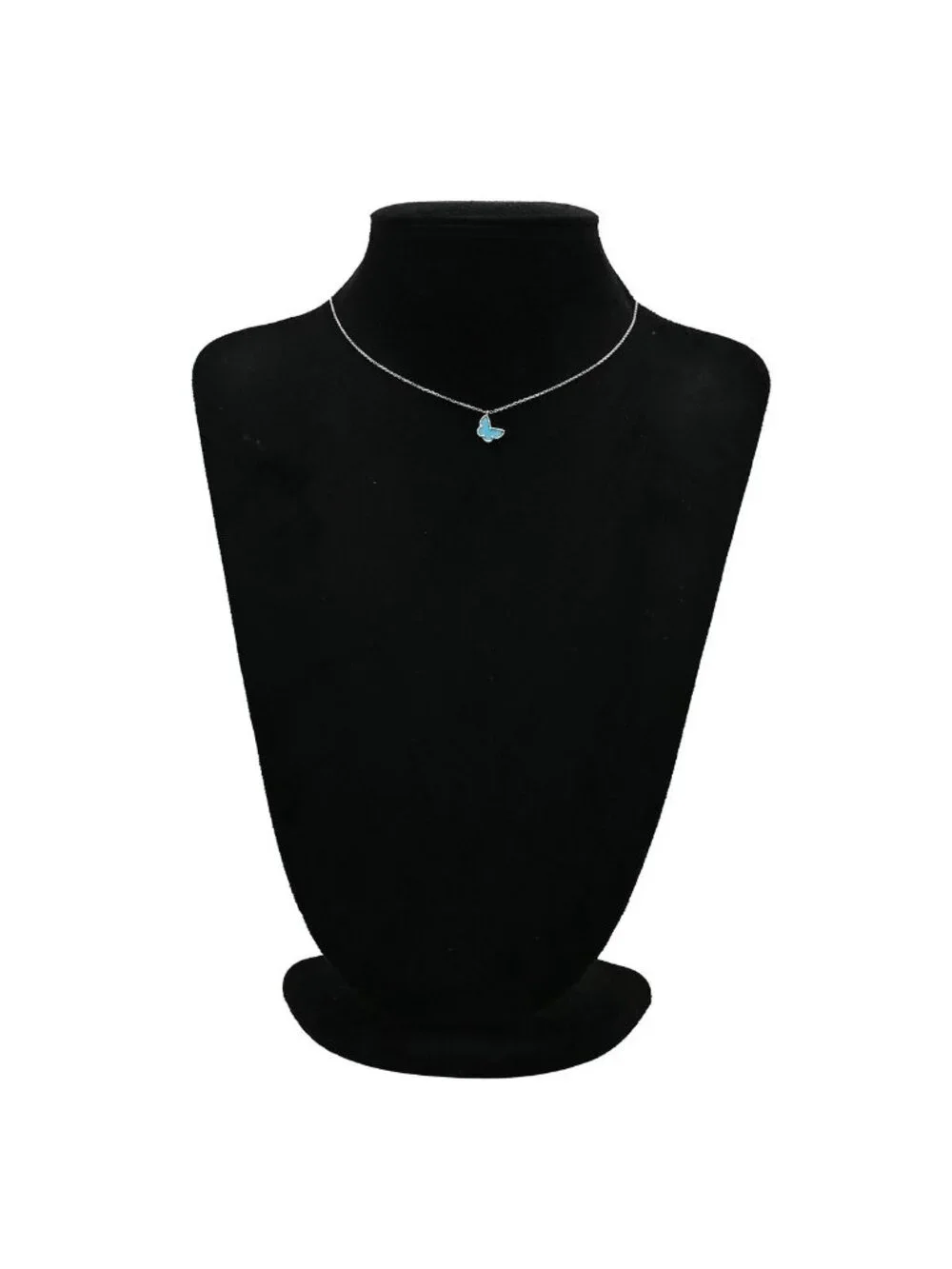 Van Cleef & Arpels Necklace Sweet Alhambra Papillon Blue White Gold 18k WG